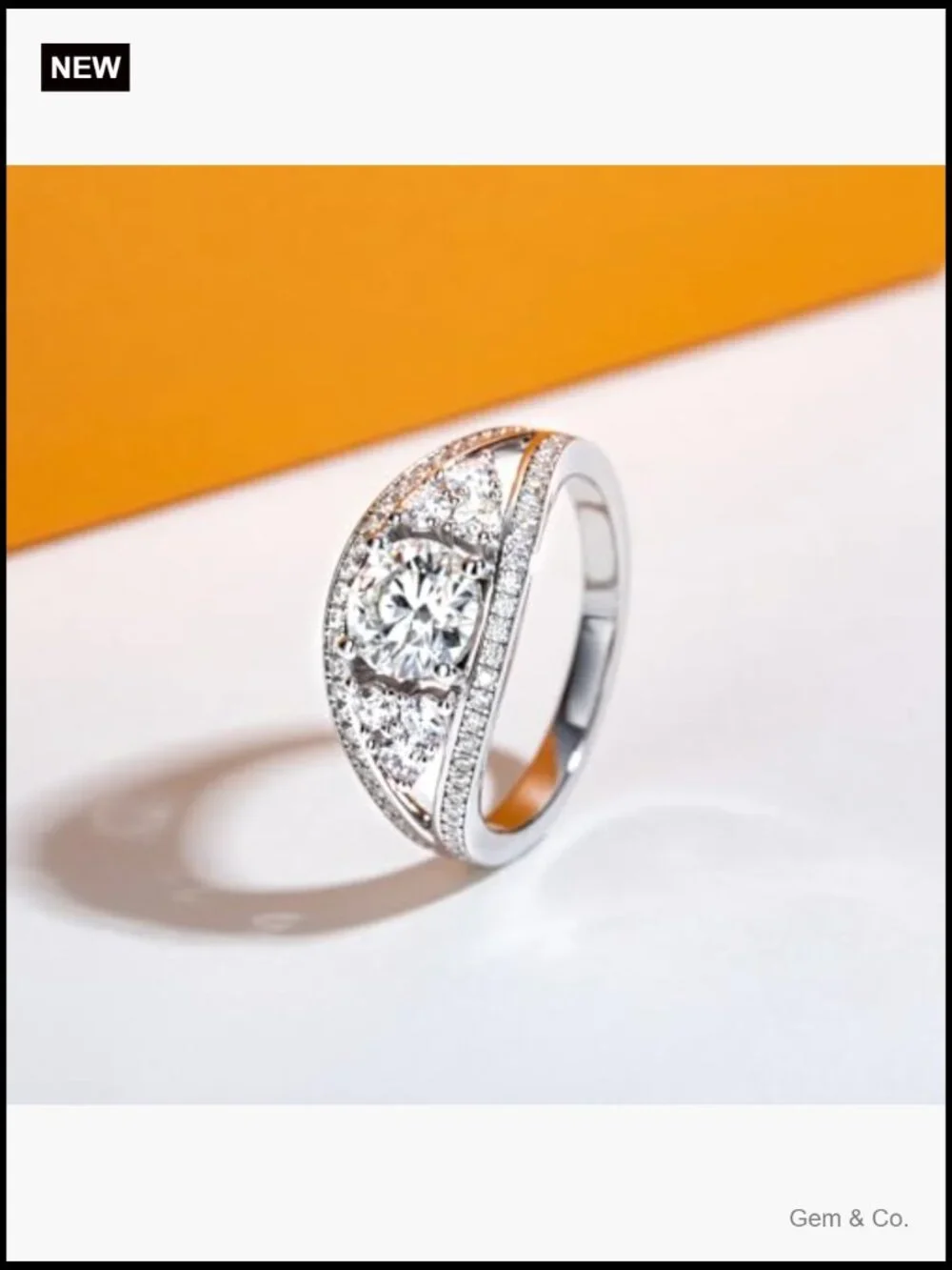 1.59CTTW Moissanite Halo Ring 925 Silver D VVS1 Round Cut Engagement Promise